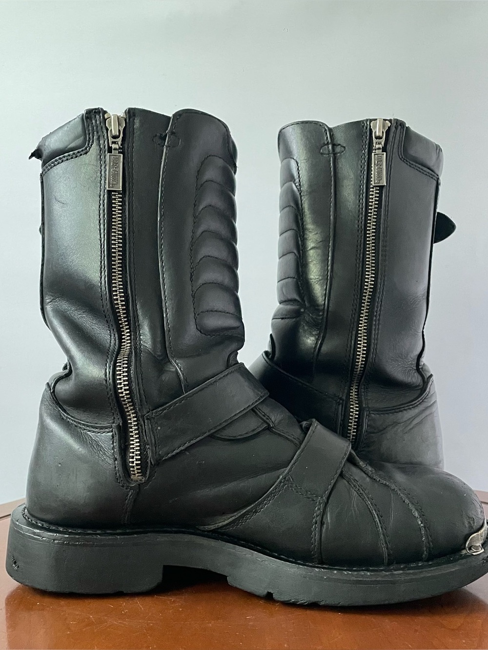 Harley-Davidson Terminator 5-Buckle Black Leather Motorcycle Boots | US 8.5 - Picture 5 of 10
